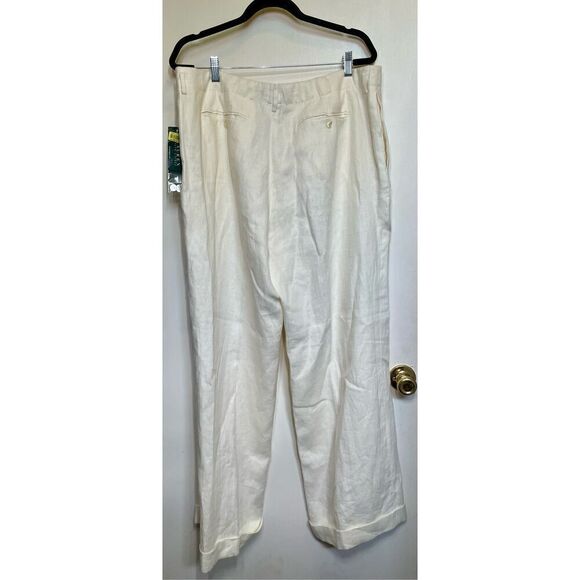 Lauren Ralph Lauren wide leg linen pants in English Cream size 16 NWT - Picture 6 of 11